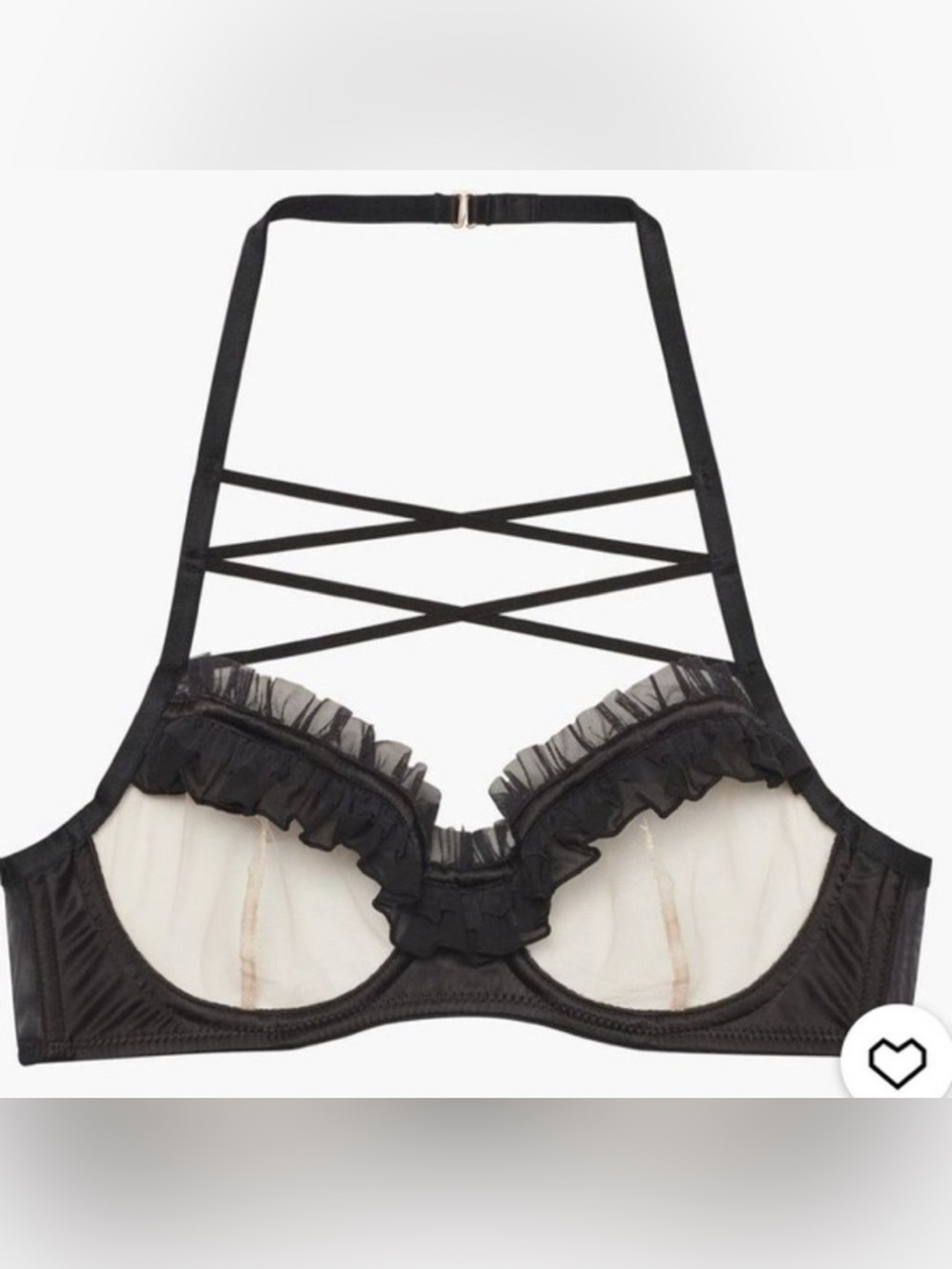 Savage Fenty Sheer Underwire Ruffle Bra size 36C